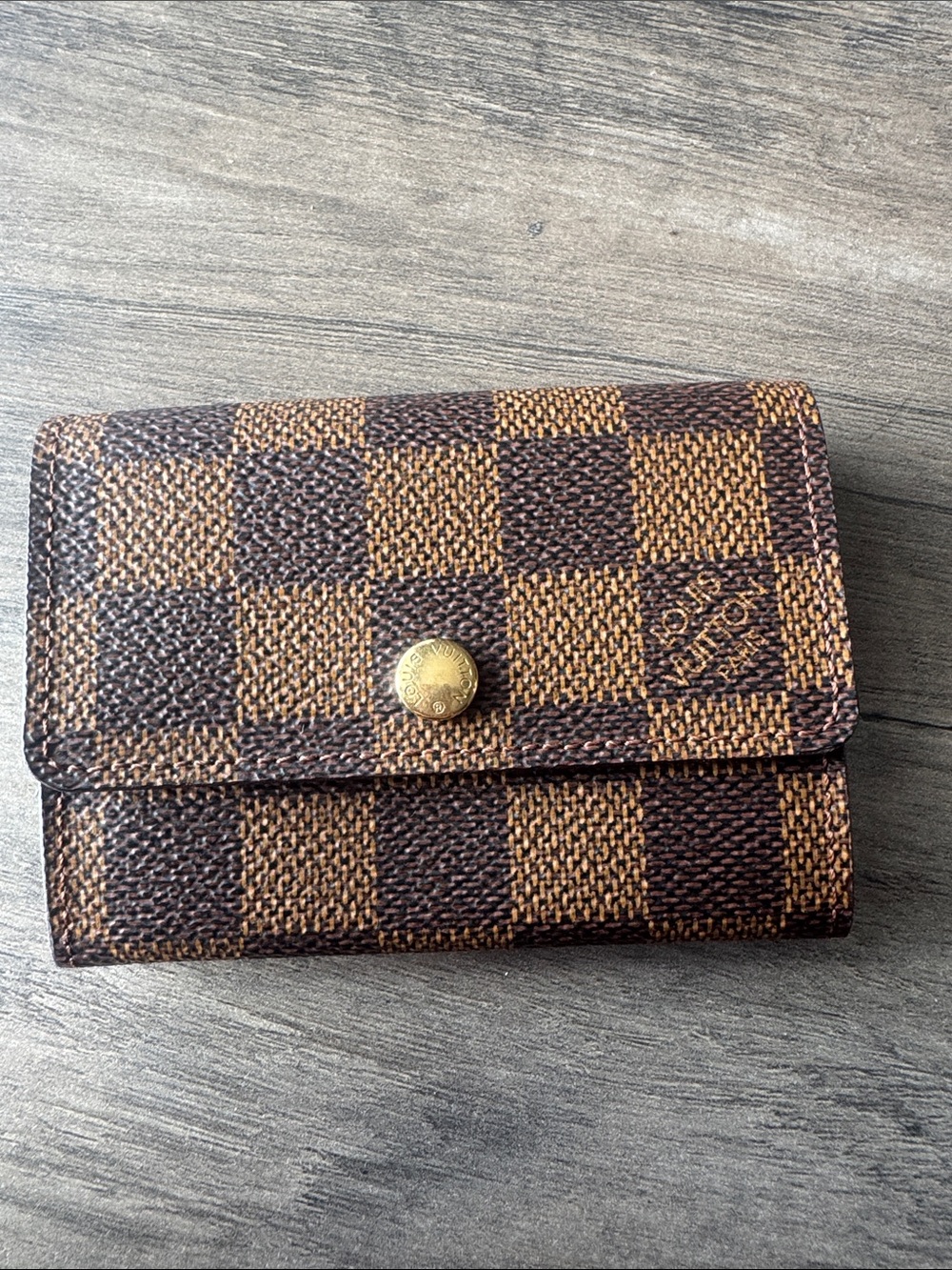 Louis Vuitton Brown Checkered Compact Wallet/Coin Purse